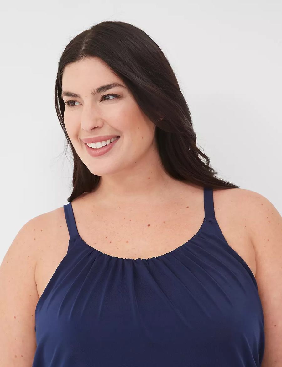 Dámské Vrchní díl Plavek Lane Bryant No-Wire Blouson Tankini Blankyt | NRV7021TA