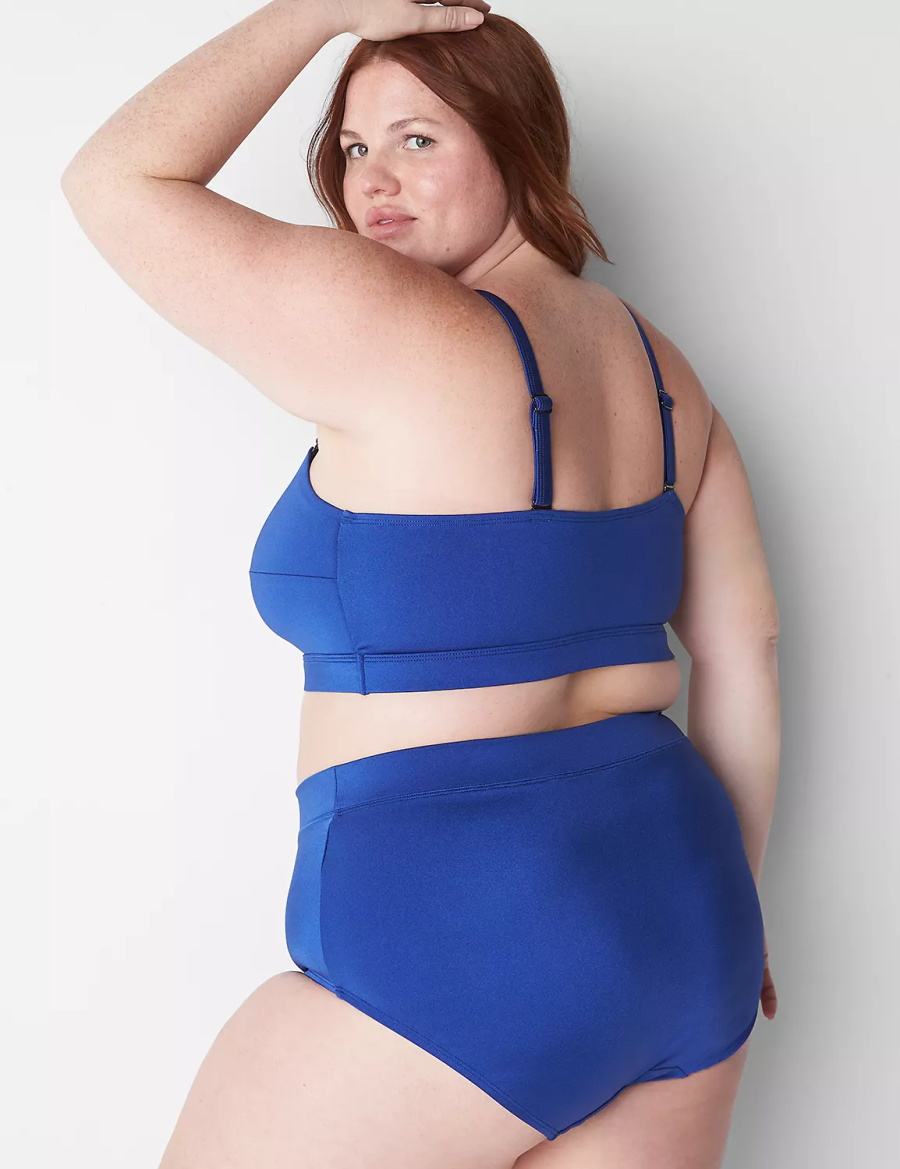 Dámské Vrchní díl Plavek Lane Bryant No-Wire Asymmetric Swim Blankyt | REZ7752QI