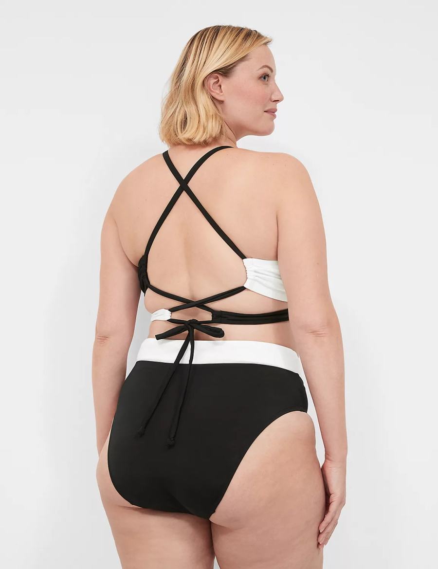 Dámské Vrchní díl Plavek Lane Bryant No-Wire Tie-Back Černé | JUM4873RE