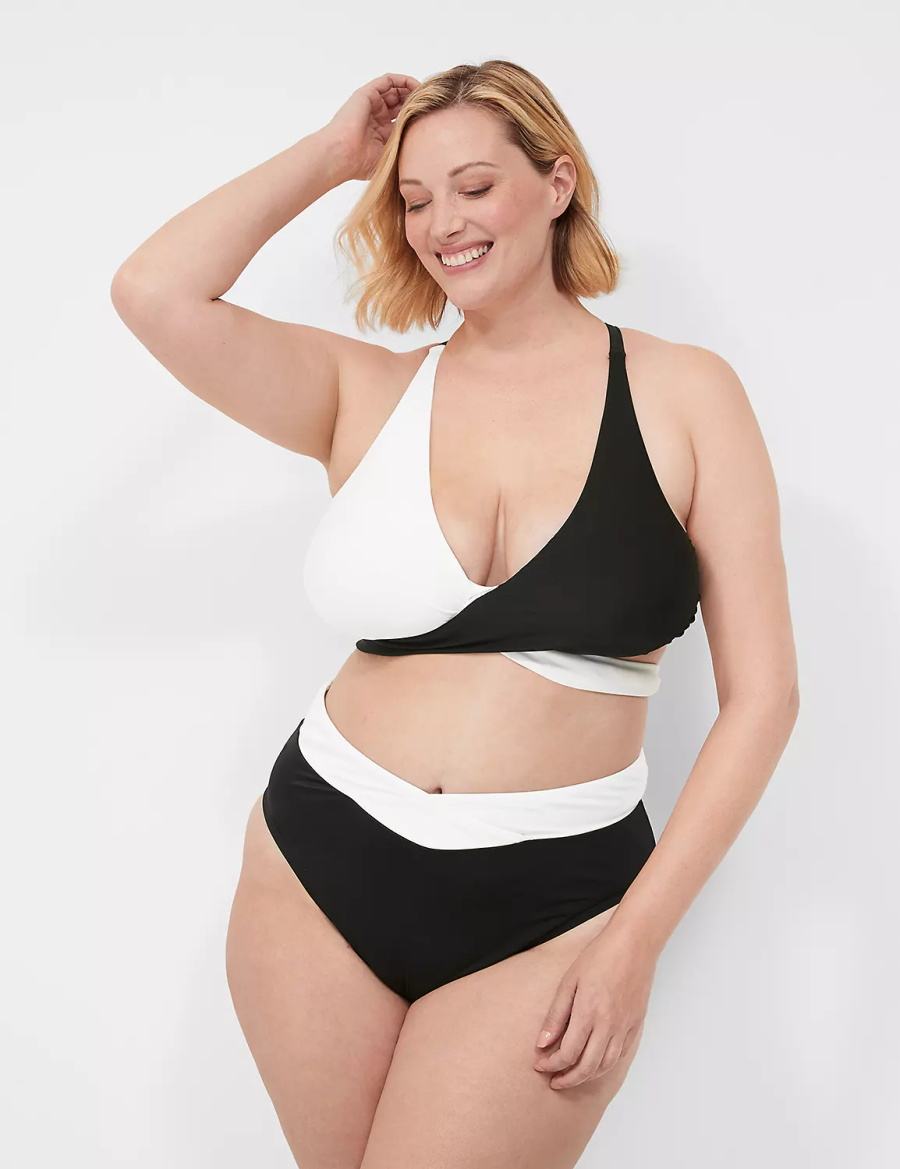 Dámské Vrchní díl Plavek Lane Bryant No-Wire Tie-Back Černé | JUM4873RE