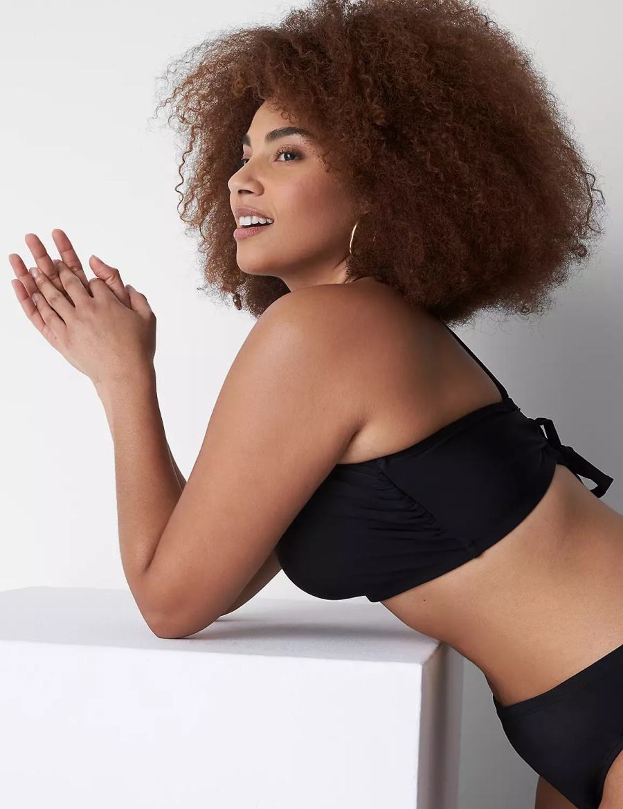 Dámské Vrchní díl Plavek Lane Bryant No-Wire Scoop-Neck Swim Černé | MBZ4398SX