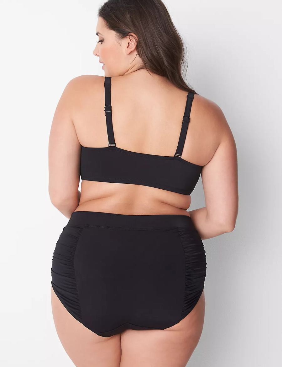 Dámské Vrchní díl Plavek Lane Bryant No-Wire Ruched Swim Černé | QBI8130AR