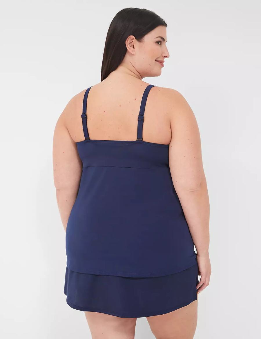 Dámské Vrchní díl Plavek Lane Bryant Underwire Knot-Front Tankini Blankyt | RMF2942BP