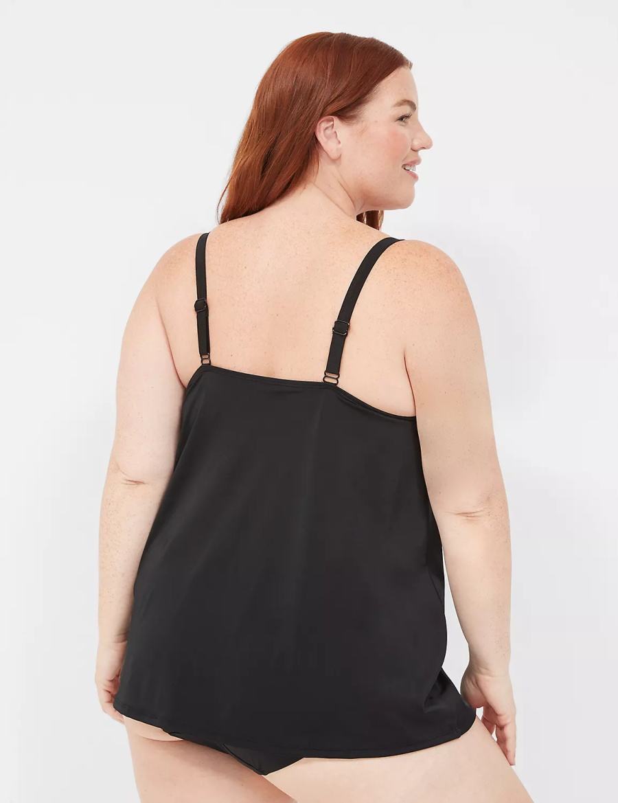 Dámské Vrchní díl Plavek Lane Bryant Underwire O-Ring Tankini Černé | NBB2977HY