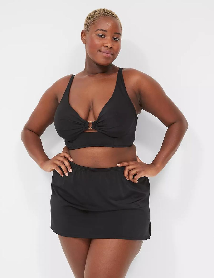 Dámské Vrchní díl Plavek Lane Bryant Underwire Longline O-Ring Černé | HEG564OU