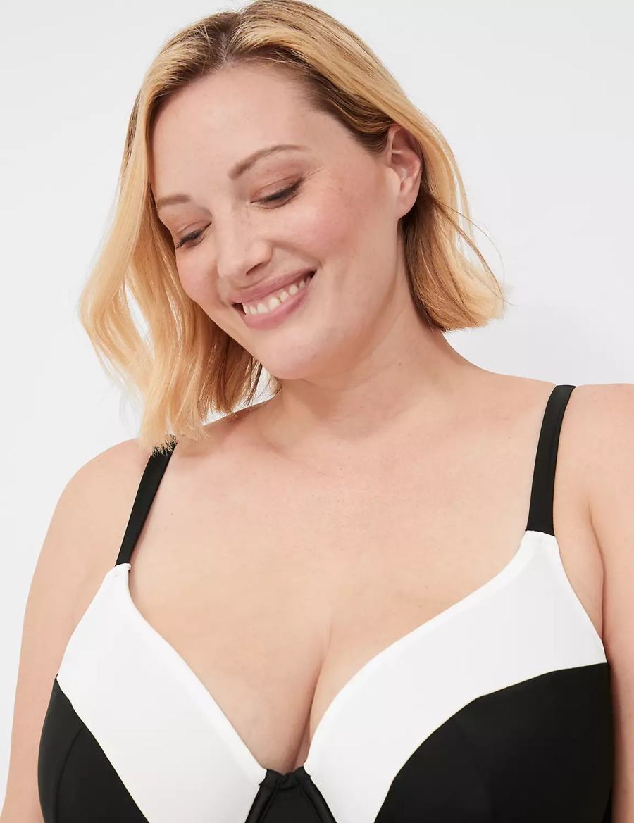 Dámské Vrchní díl Plavek Lane Bryant Underwire Balconette Tankini Černé | TZI5691NB