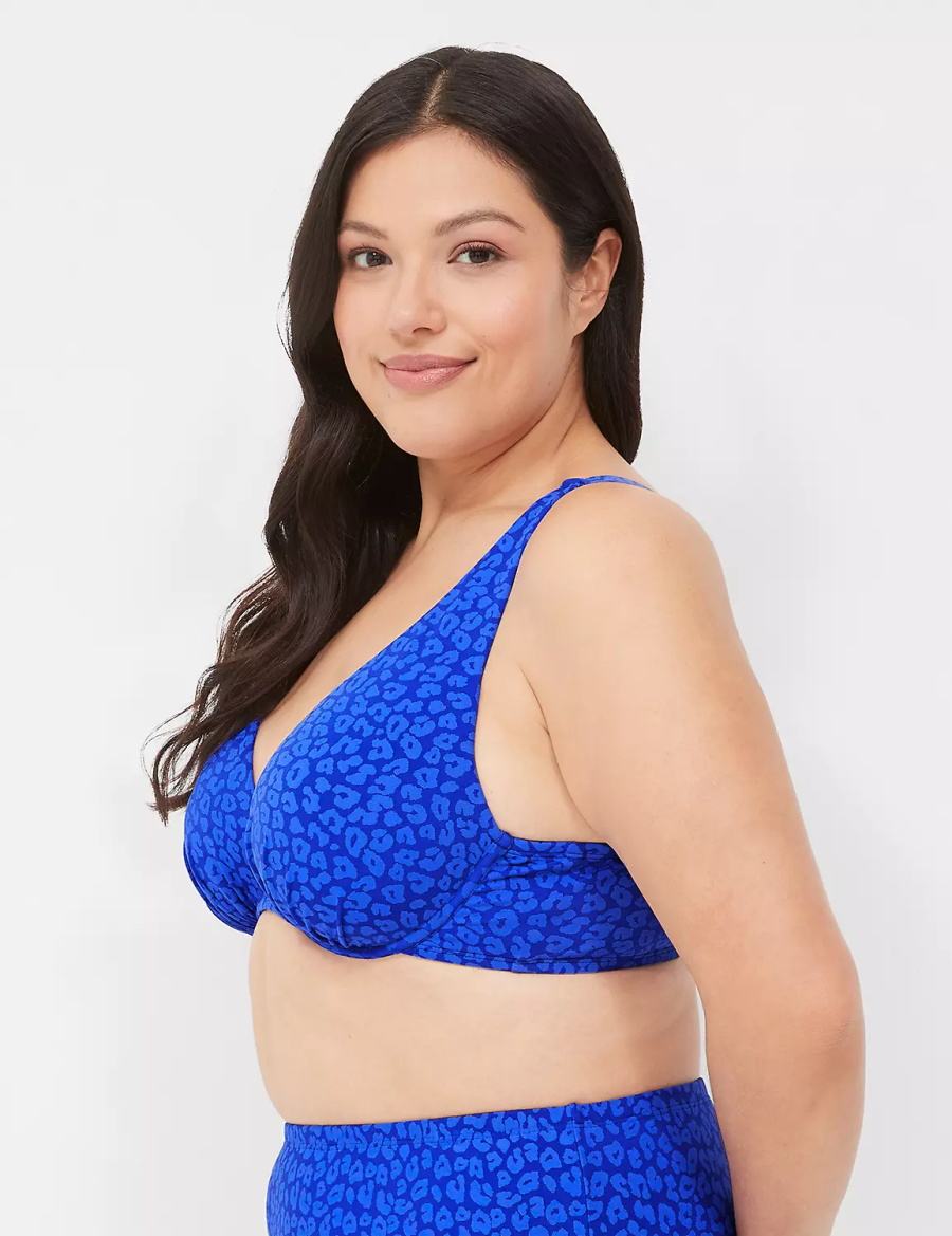 Dámské Vrchní díl Plavek Lane Bryant Underwire Plunge Tmavě Blankyt | XHH5420QZ