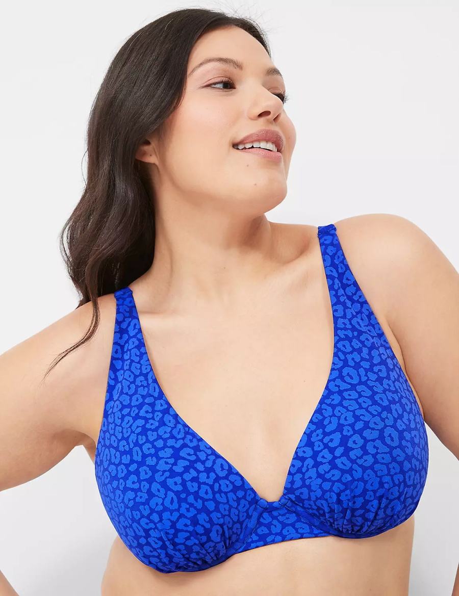 Dámské Vrchní díl Plavek Lane Bryant Underwire Plunge Tmavě Blankyt | XHH5420QZ