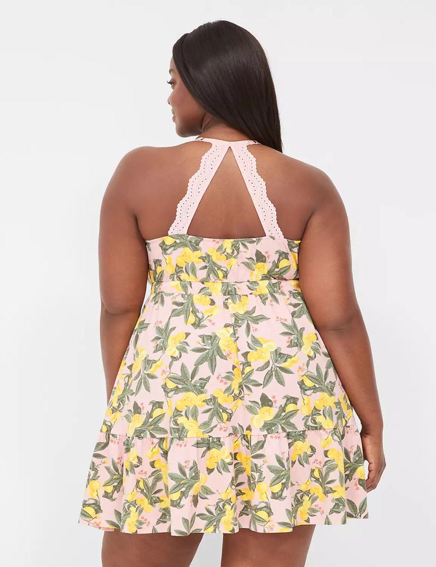 Dámské Šaty Lane Bryant Comfy Cotton Strappy-Back Chemise Žluté | MCD7056AB