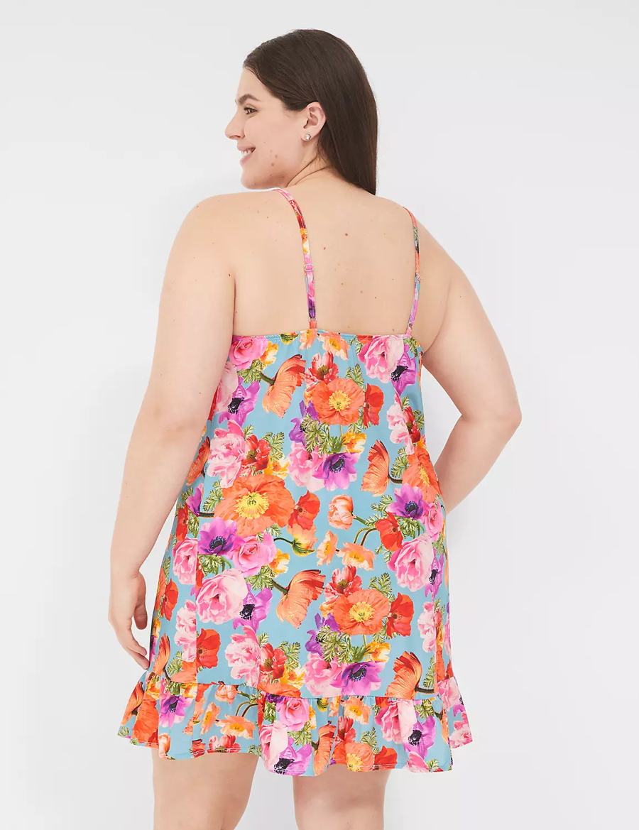 Dámské Šaty Lane Bryant DreamyCool Ruffle-Hem Chemise Oranžové Viacfarebný | ZDR4621IB