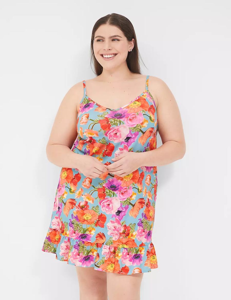 Dámské Šaty Lane Bryant DreamyCool Ruffle-Hem Chemise Oranžové Viacfarebný | ZDR4621IB