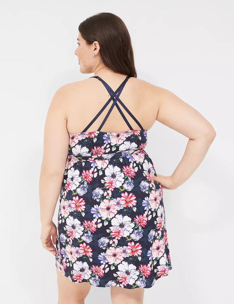 Dámské Šaty Lane Bryant Eyelet Lace-Trim Chemise Tmavě Blankyt | UID6047LB