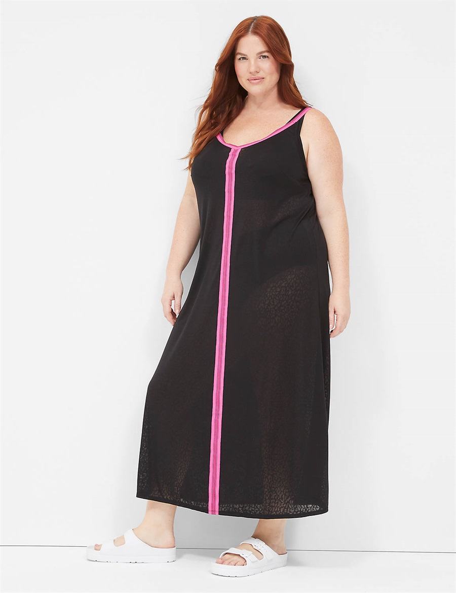 Dámské Šaty Lane Bryant Maxi Černé | PNS389SC