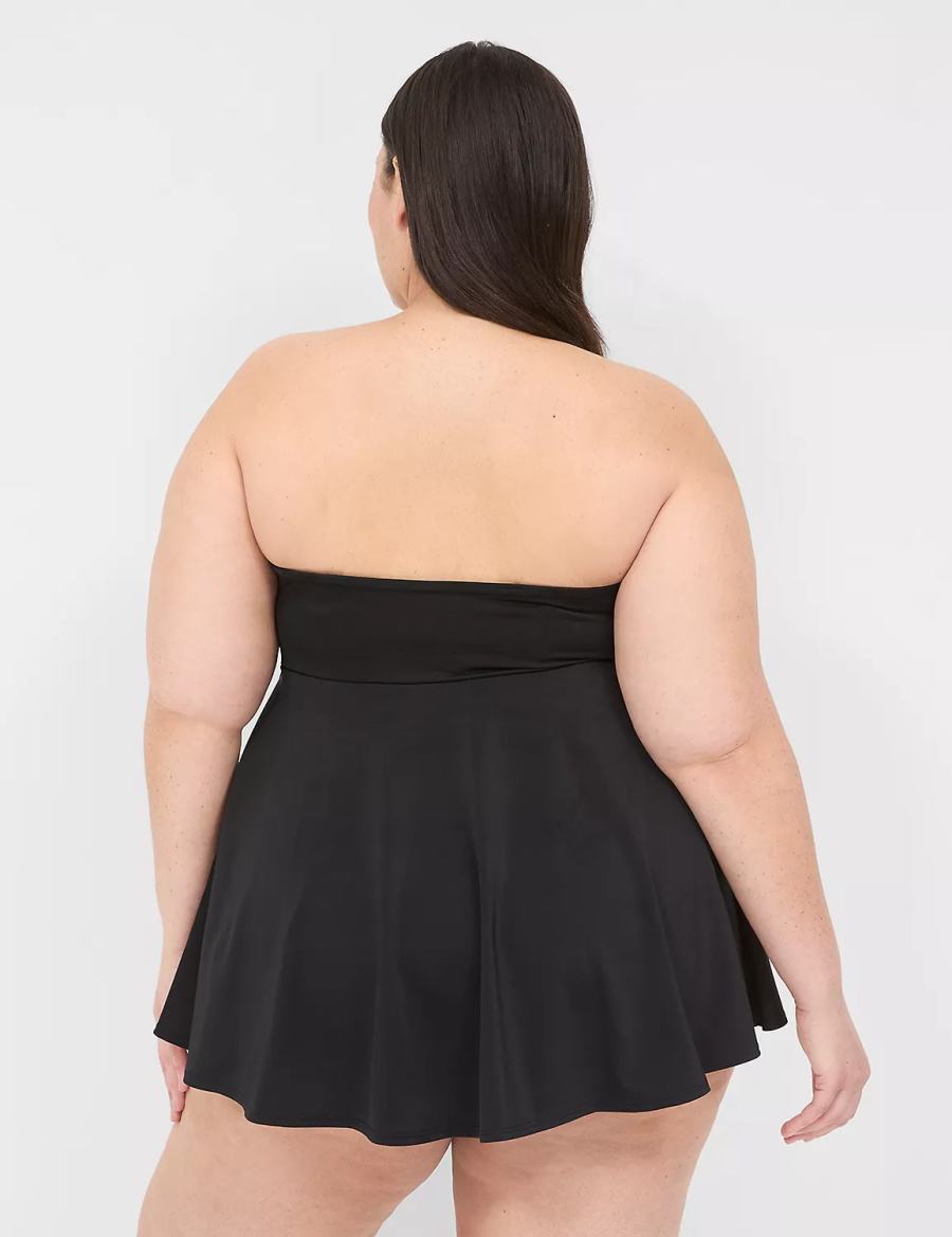 Dámské Šaty Lane Bryant No-Wire Multi-Way Strapless Swim Černé | LOG7780NN