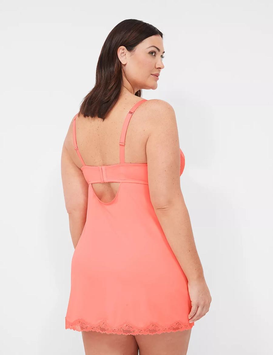 Dámské Šaty Lane Bryant Underwire Lace Slip Růžové | QIV8371AE