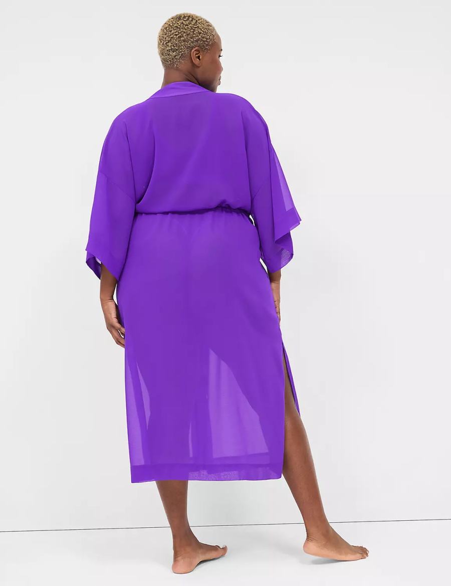 Dámské Župany Lane Bryant Chiffon Duster Fialové | QUL2257YJ