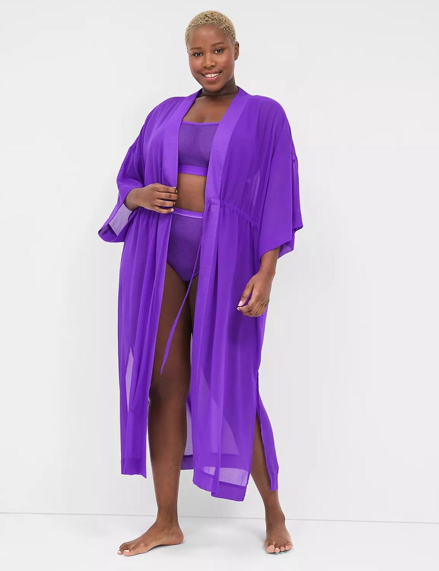 Dámské Župany Lane Bryant Chiffon Duster Fialové | QUL2257YJ