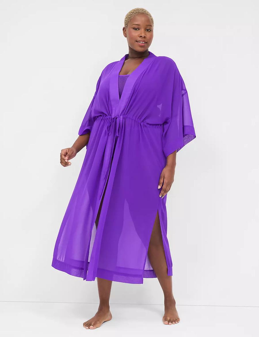 Dámské Župany Lane Bryant Chiffon Duster Fialové | QUL2257YJ