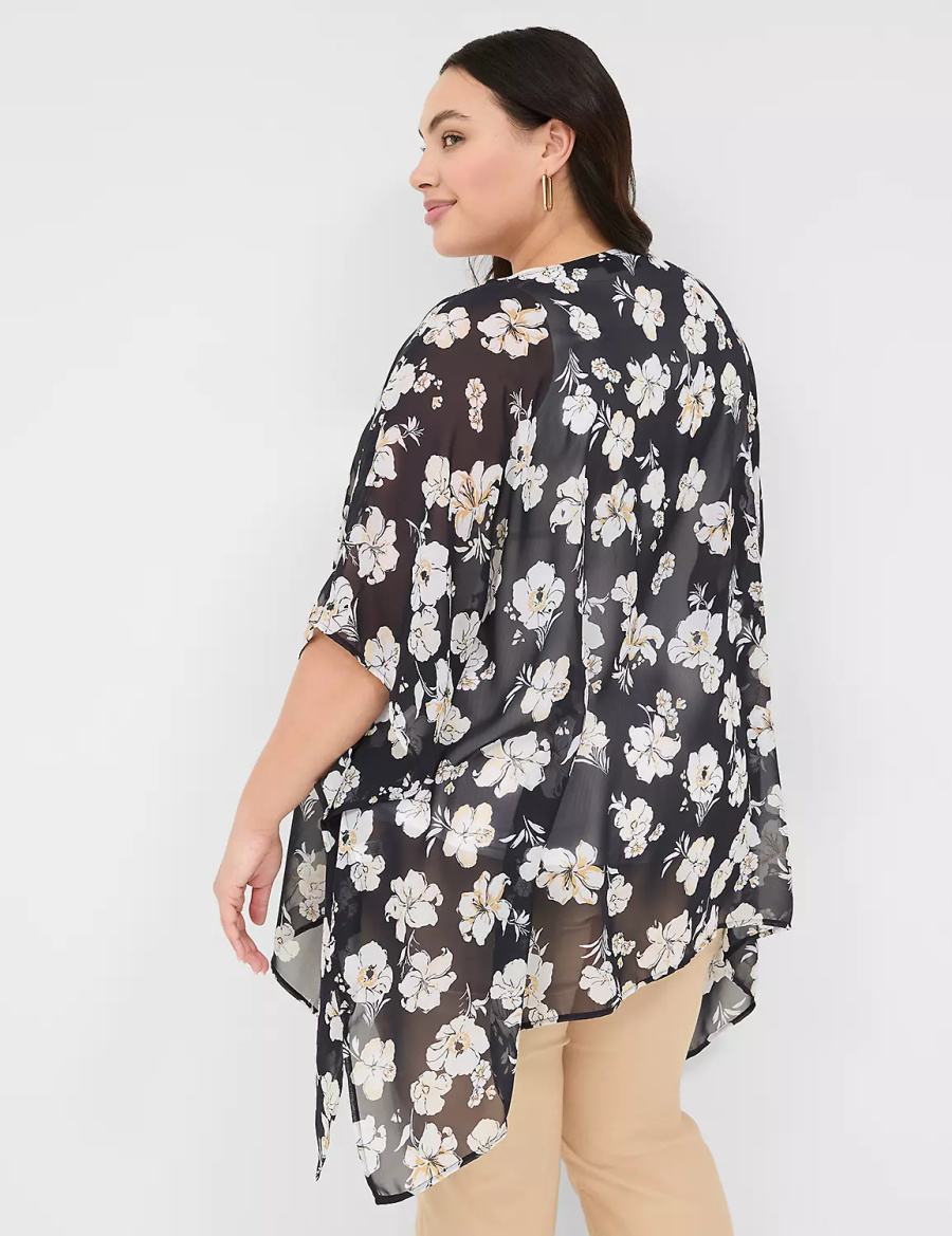 Dámské Župany Lane Bryant Chiffon Overpiece Tmavě Blankyt | SOE4431AQ