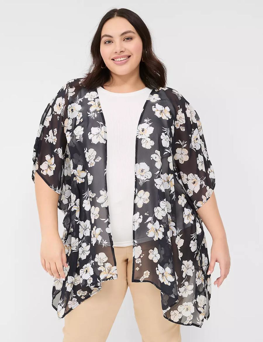 Dámské Župany Lane Bryant Chiffon Overpiece Tmavě Blankyt | SOE4431AQ