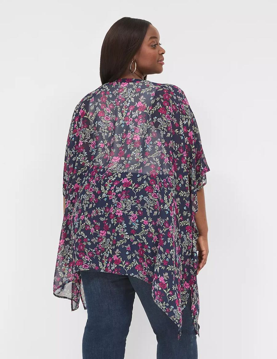 Dámské Župany Lane Bryant Chiffon Overpiece Tmavě Blankyt | WRP6990YM