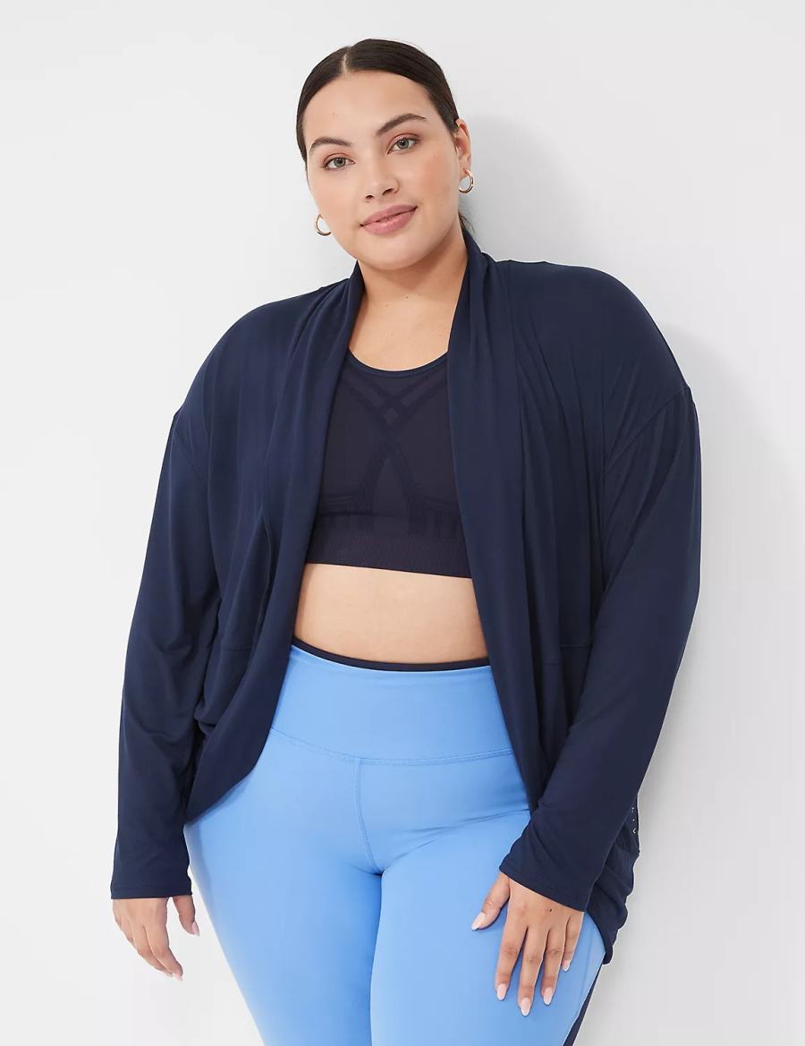 Dámské Župany Lane Bryant LIVI Recycled LIVI Soft Cocoon Overpiece Tmavě Blankyt | LFW9937GW