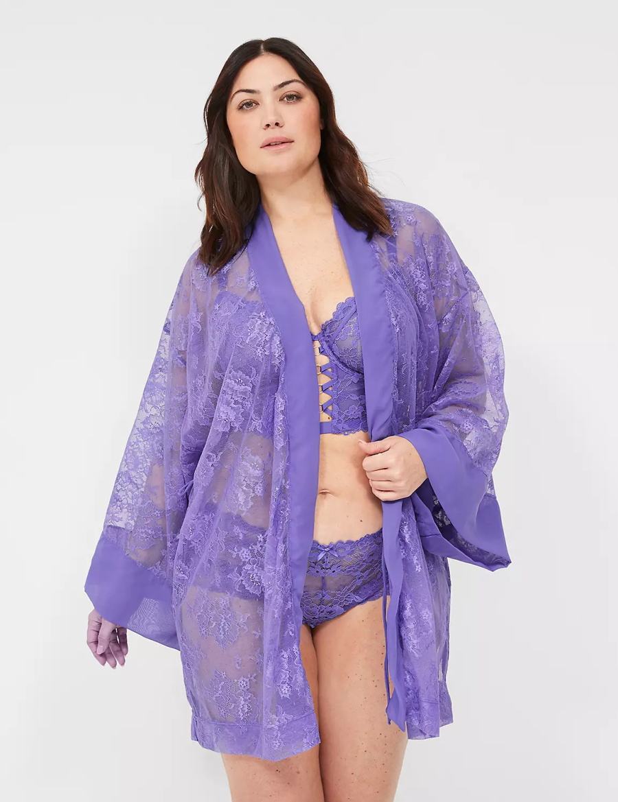 Dámské Župany Lane Bryant Lace Fialové | RXF8169SA