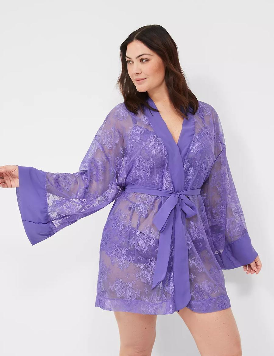 Dámské Župany Lane Bryant Lace Fialové | RXF8169SA