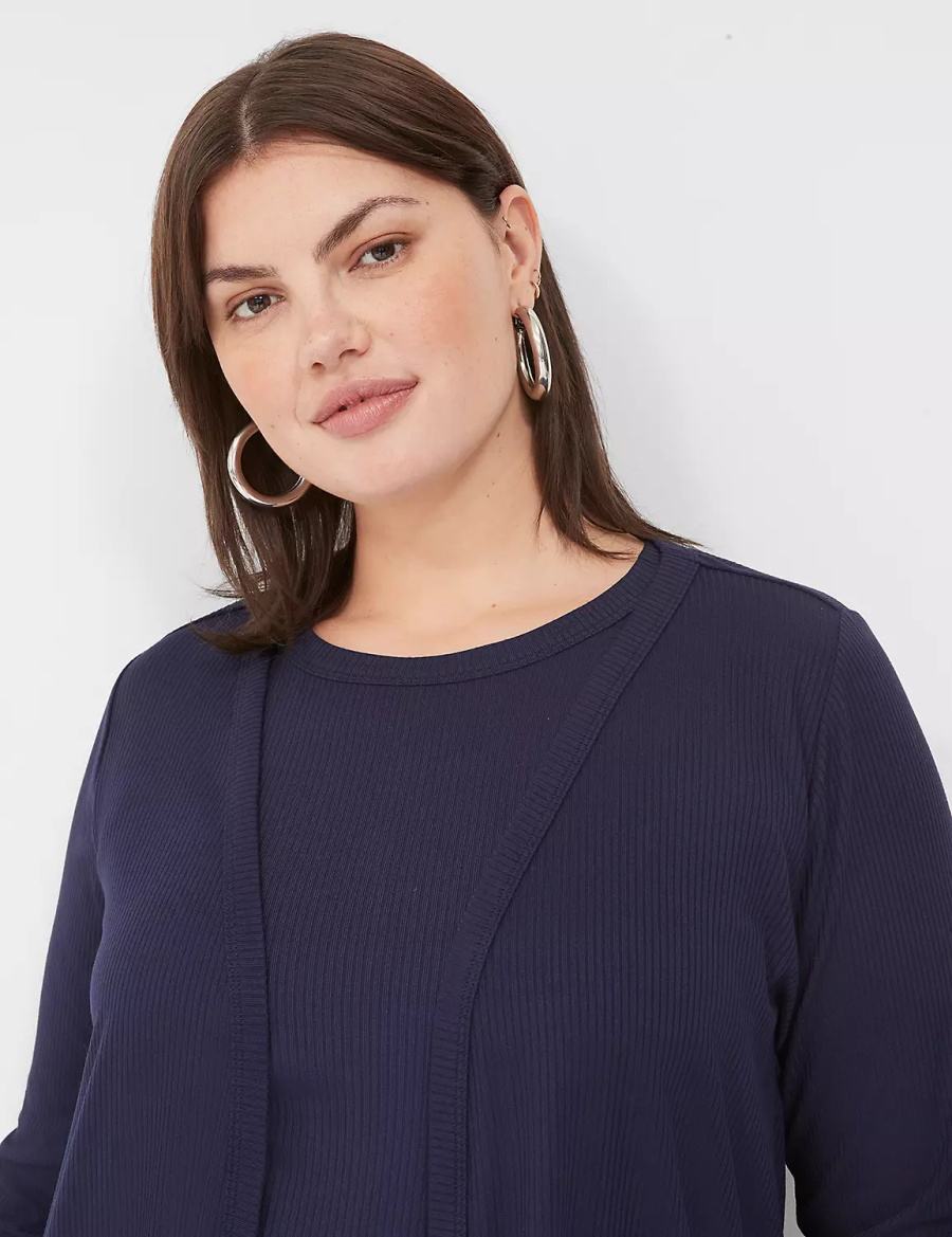 Dámské Župany Lane Bryant Long-Sleeve Open-Front Overpiece Blankyt | DFL9163QZ