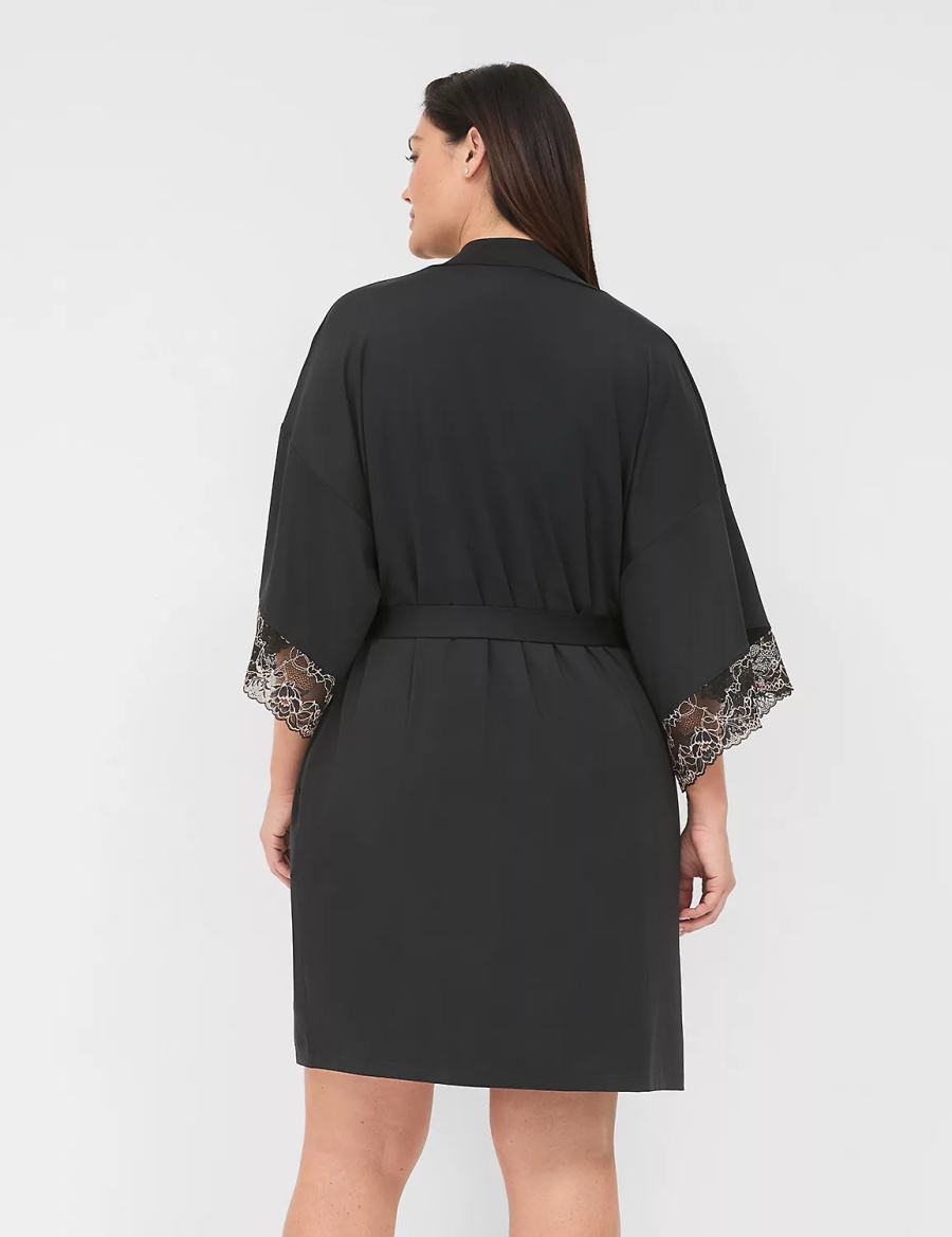 Dámské Župany Lane Bryant Modern Romance Černé | RAL6569TZ