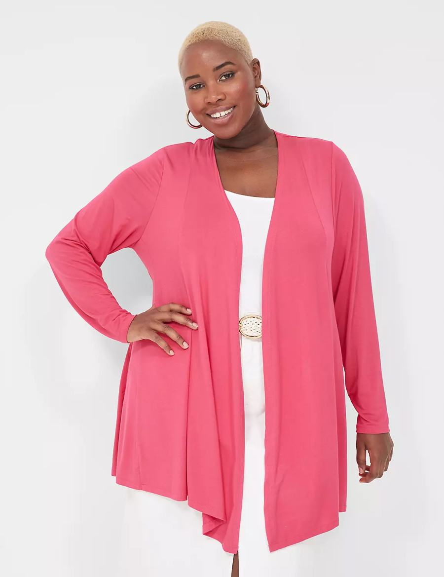 Dámské Župany Lane Bryant Open-Front Fit & Flare Overpiece Růžové | TRZ4845ZO