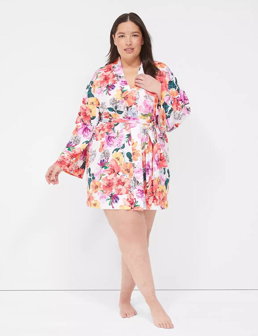 Dámské Župany Lane Bryant Printed Microfiber Oranžové Viacfarebný | KXK9652EH